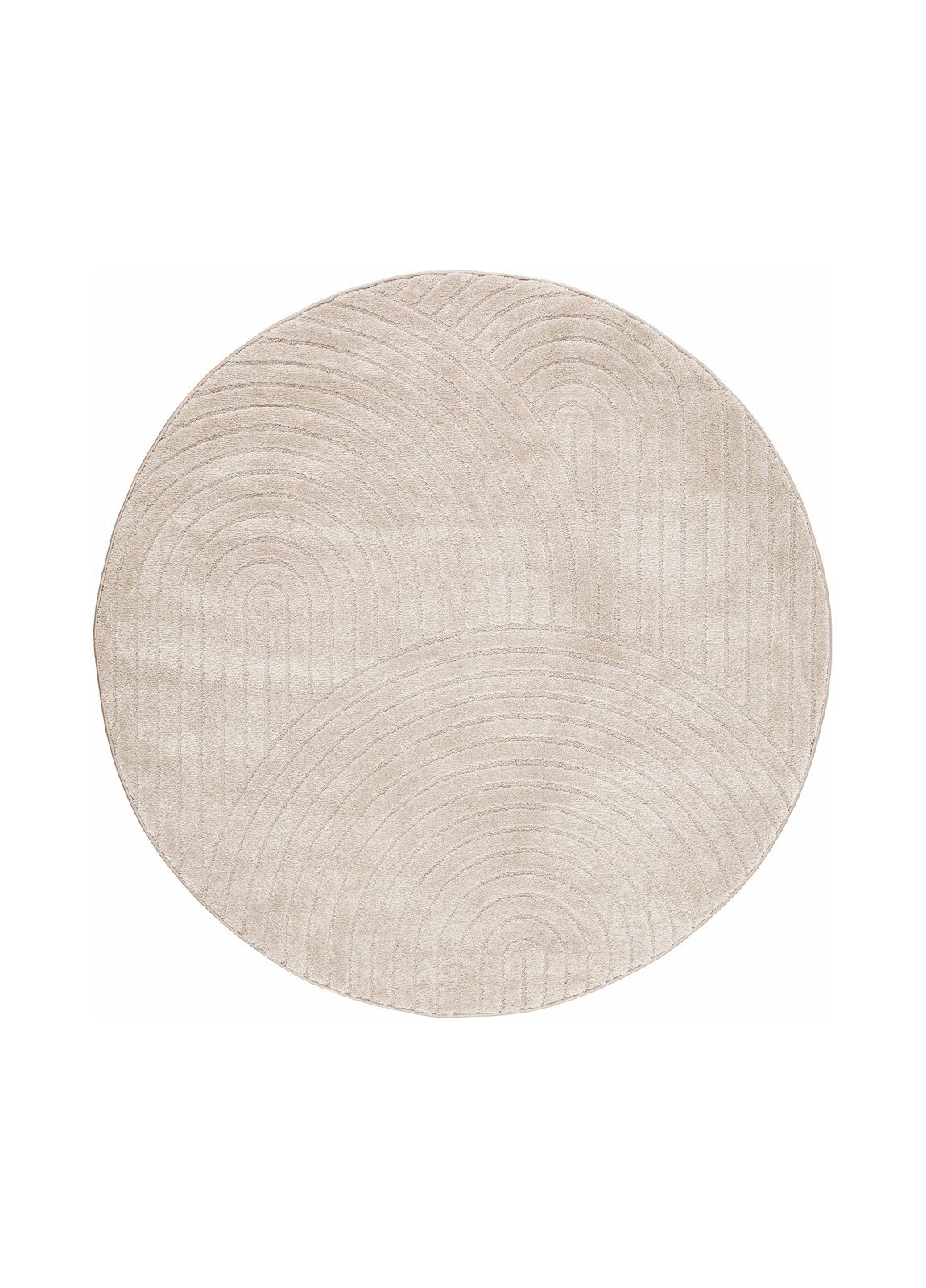 Maskinvevd teppe KM Home Genova Zen rund 120x120 cm Lin - lin