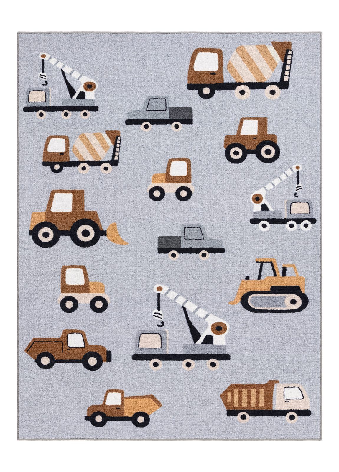 Maskinvevd teppe KM Home Play Wheels 120x160 Grå - grå
