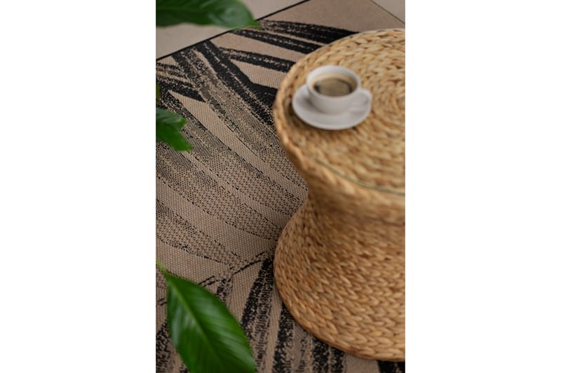 Panama Leaf Utendørsmatte 160x230 cm - Svart - Tekstiler - Tepper & Matter - Utendørstepper