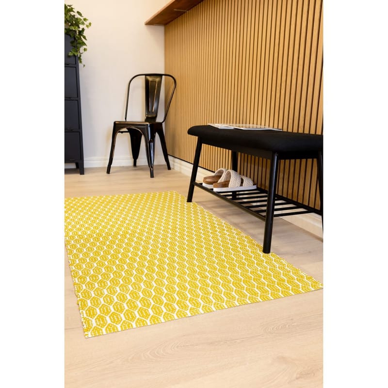 Plastteppe Hilma Link - 70x200 cm, Gul - Tekstiler - Tepper & Matter - Utendørstepper - Plasttepper
