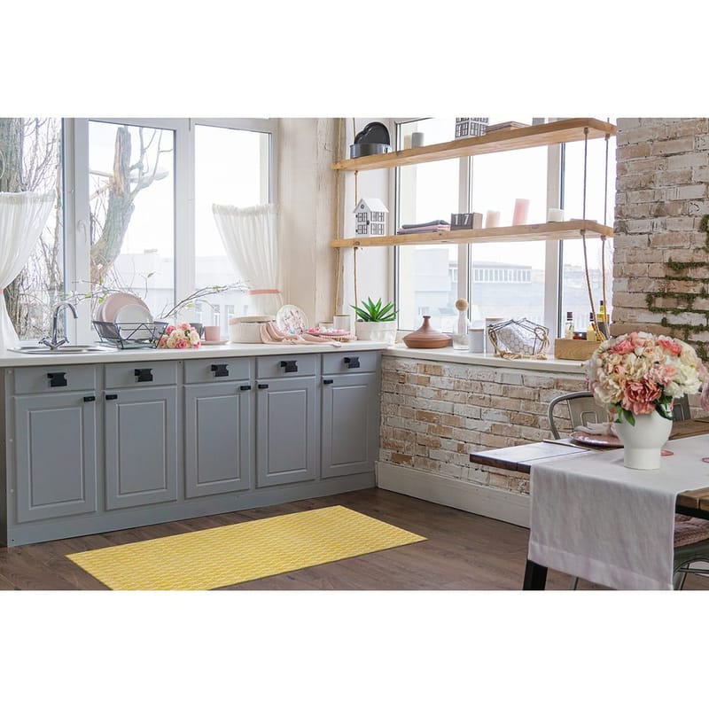 Plastteppe Hilma Link - 70x300 cm, Gul - Tekstiler - Tepper & Matter - Utendørstepper - Plasttepper