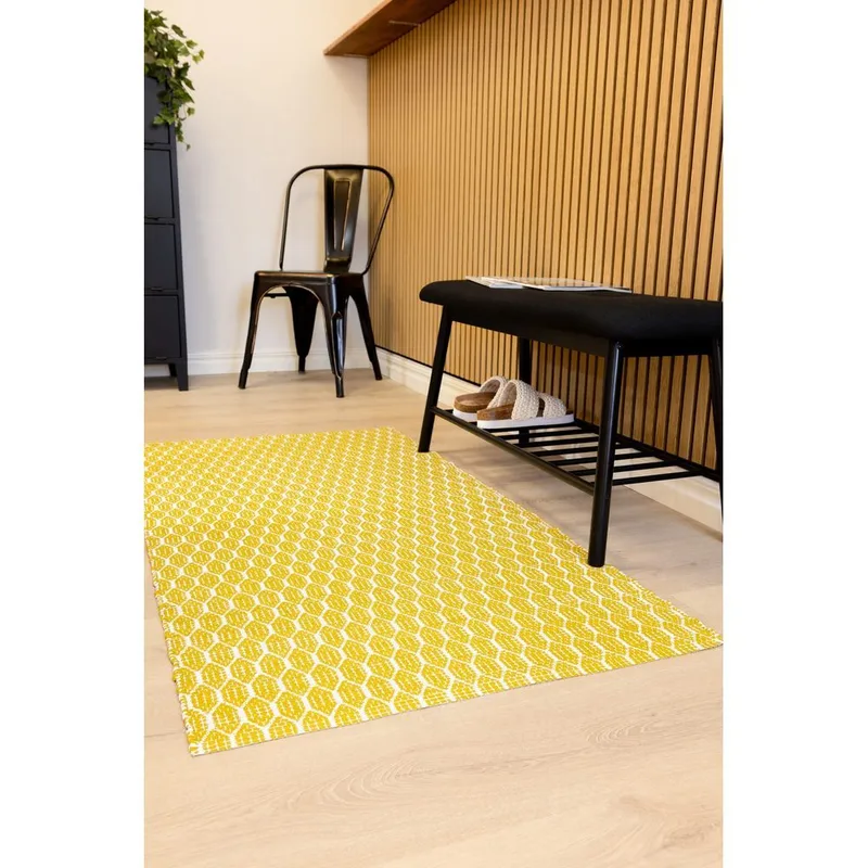 Plastteppe Hilma Link - 70x300 cm, Gul - Tekstiler - Tepper & Matter - Utendørstepper - Plasttepper