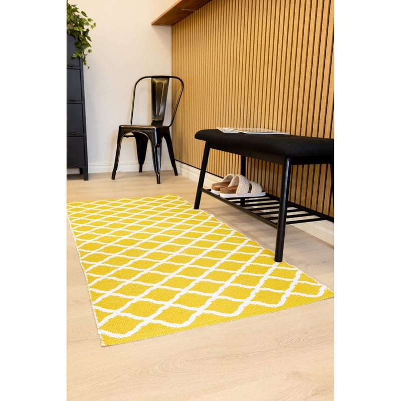 Plastteppe Hilma Wave - 70x150 cm, Gul - Tekstiler - Tepper & Matter - Utendørstepper - Plasttepper