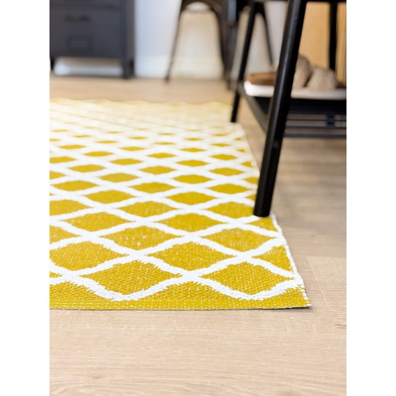 Plastteppe Hilma Wave - 70x250 cm, Gul - Tekstiler - Tepper & Matter - Utendørstepper - Plasttepper