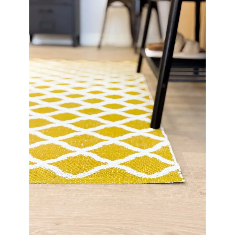 Plastteppe Hilma Wave - 70x250 cm, Gul - Tekstiler - Tepper & Matter - Utendørstepper - Plasttepper