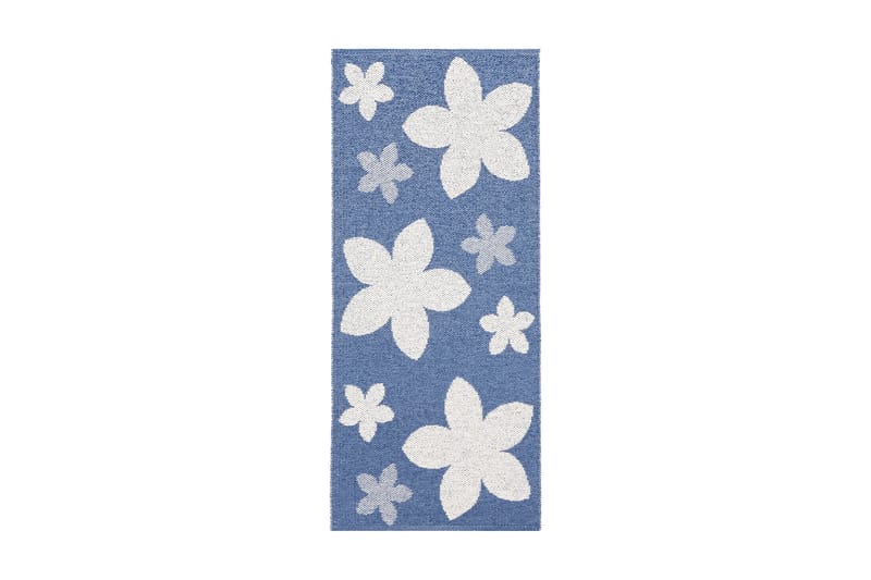 Blomsterteppe 70x450 cm Blått - Horredsmattan - Kjøkkenmatte - Plasttepper - Hall matte
