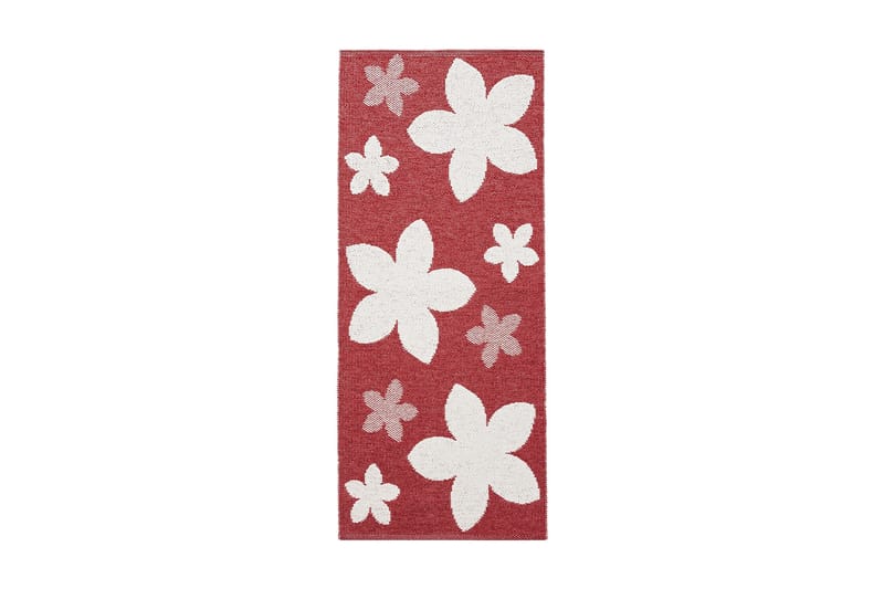 Blomsterteppe 70x450 cm Rødt - Horredsmattan - Kjøkkenmatte - Plasttepper - Hall matte
