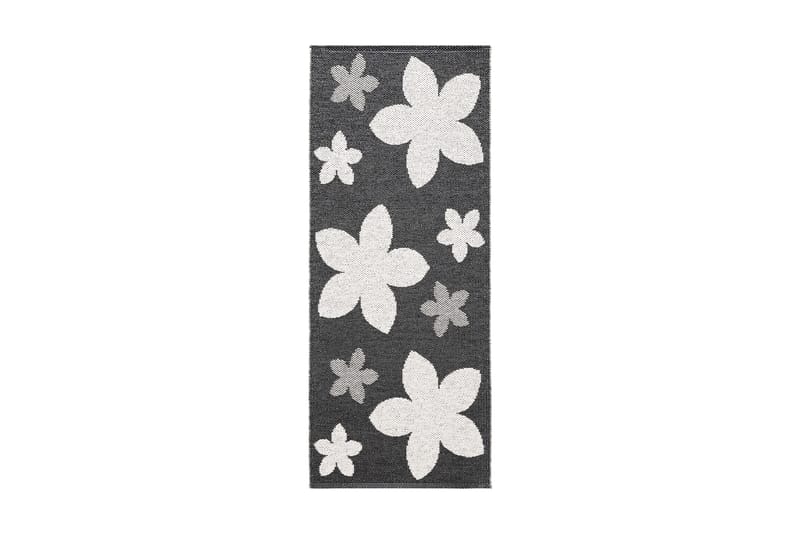 Flower Fillematte 70x450 cm Svart - Horredsmattan - Kjøkkenmatte - Plasttepper - Hall matte