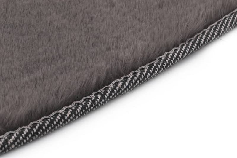 Teppe 160 cm kunstig kaninskinn mørkegrå - Grå - Kjøkkenmatte - Plasttepper - Hall matte