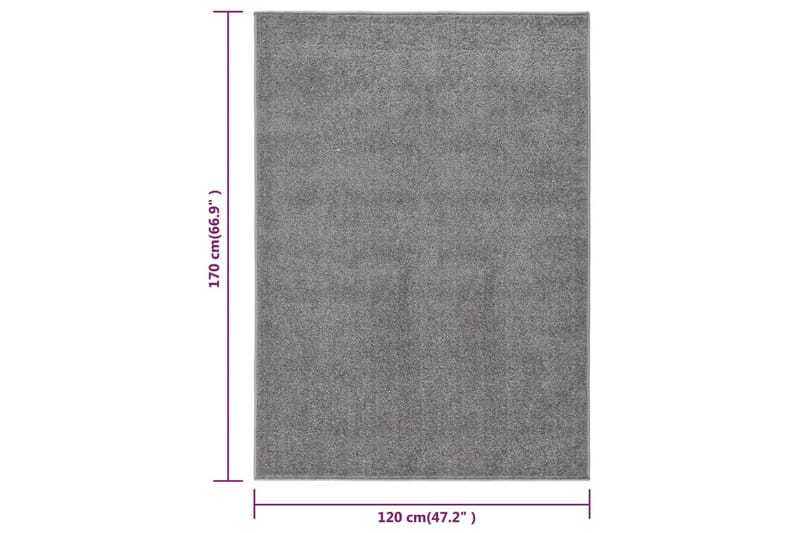 Teppe med kort luv 120x170 cm grå - Grå - Tekstiler - Tepper & Matter - Utendørstepper - Plasttepper