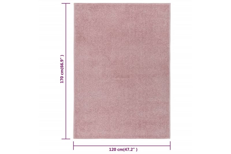 Teppe med kort luv 120x170 cm rosa - Rosa - Kjøkkenmatte - Plasttepper - Hall matte
