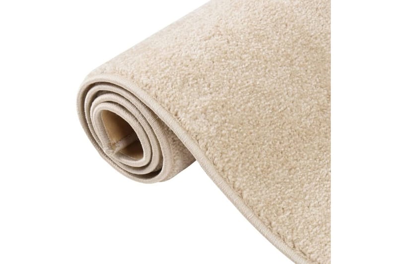 Teppe med kort luv 140x200 cm beige - Beige - Kjøkkenmatte - Plasttepper - Hall matte