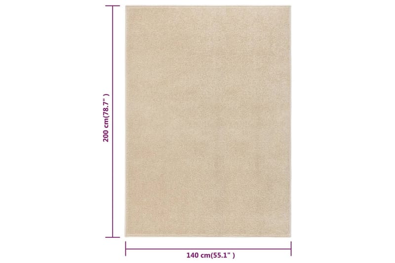 Teppe med kort luv 140x200 cm beige - Beige - Kjøkkenmatte - Plasttepper - Hall matte