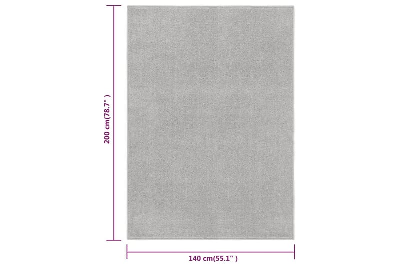 Teppe med kort luv 140x200 cm lysegrå - Grå - Kjøkkenmatte - Plasttepper - Hall matte