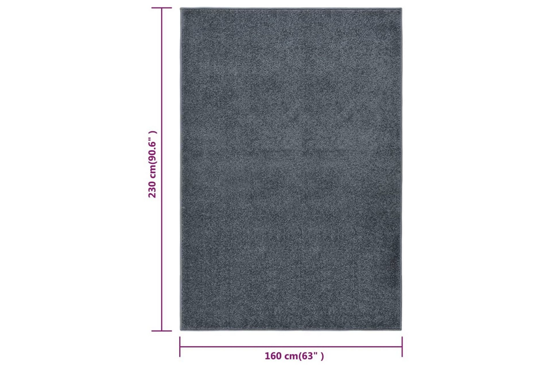 Teppe med kort luv 160x230 cm antrasitt - Antrasittgrå - Tekstiler - Tepper & Matter - Utendørstepper - Plasttepper