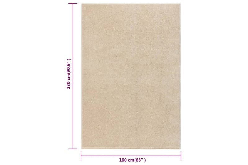 Teppe med kort luv 160x230 cm beige - Beige - Kjøkkenmatte - Plasttepper - Hall matte