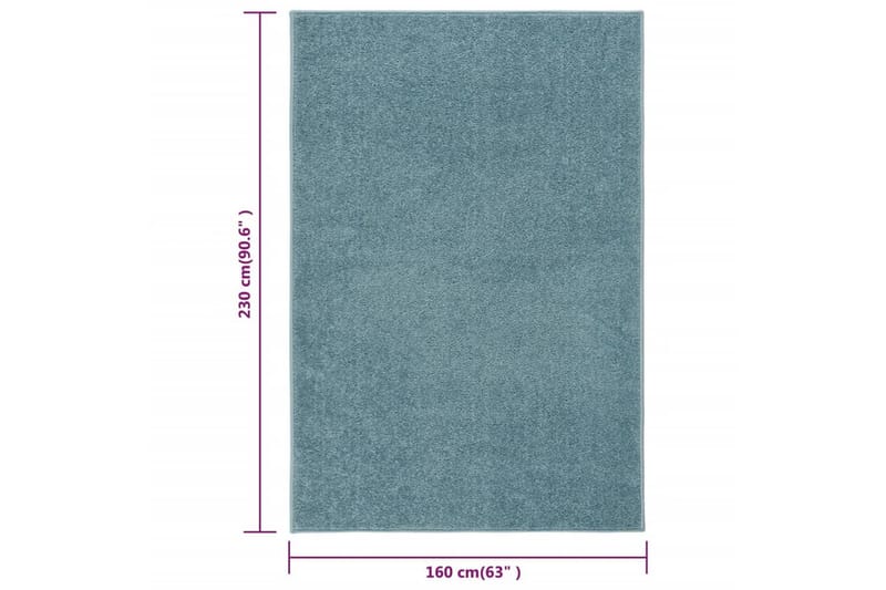 Teppe med kort luv 160x230 cm blå - Blå - Kjøkkenmatte - Plasttepper - Hall matte