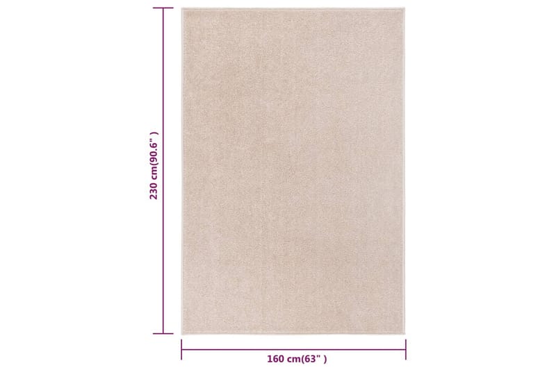 Teppe med kort luv 160x230 cm mørk beige - Beige - Kjøkkenmatte - Plasttepper - Hall matte