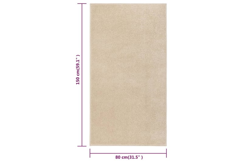 Teppe med kort luv 80x150 cm beige - Beige - Kjøkkenmatte - Plasttepper - Hall matte