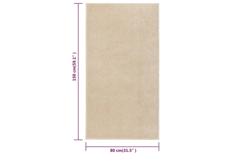 Teppe med kort luv 80x150 cm beige - Beige - Tekstiler - Tepper & Matter - Utendørstepper - Plasttepper