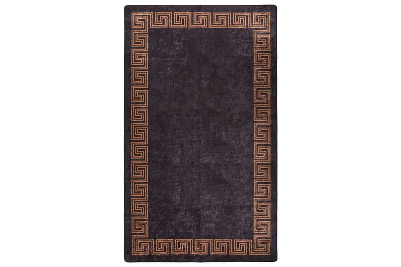 Vaskbart teppe 190x300 cm svart og gull sklisikker - Flerfarget - Plasttepper - Hall matte - Kjøkkenmatte