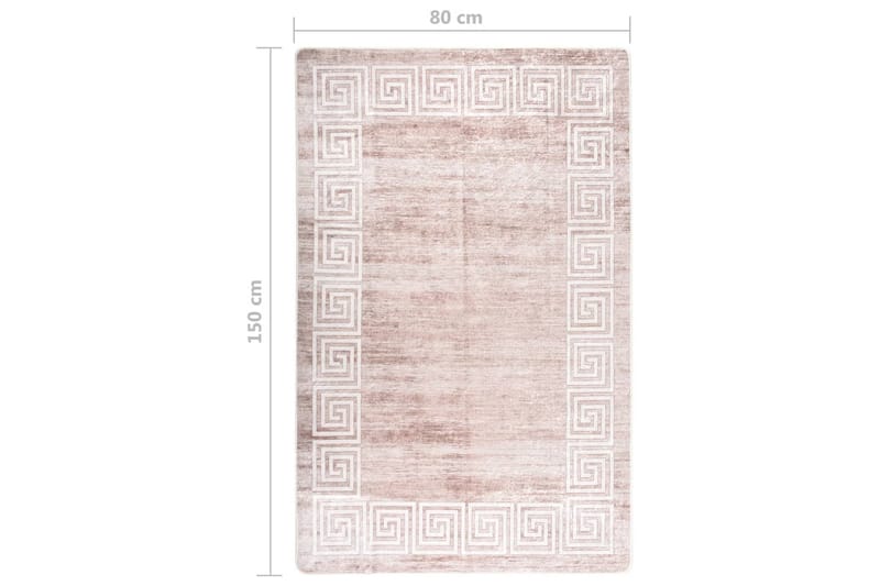 Vaskbart teppe 80x150 cm beige sklisikker - Beige - Tekstiler - Tepper & Matter - Utendørstepper - Plasttepper