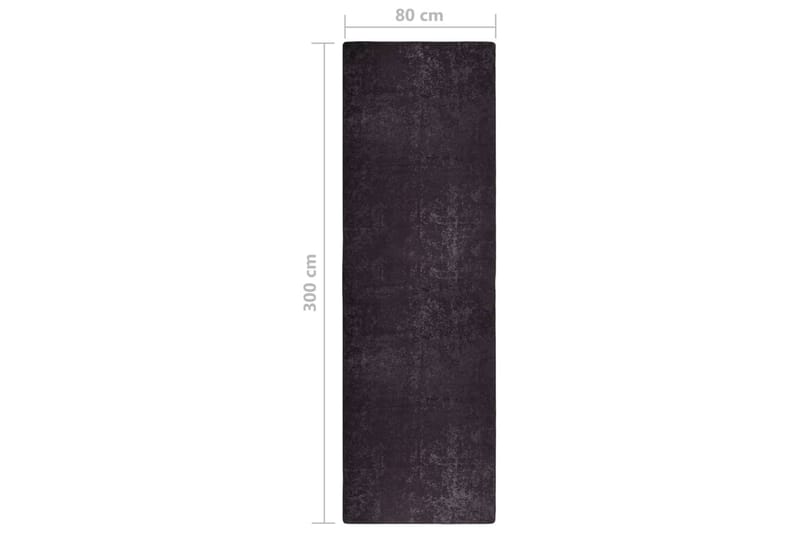 Vaskbart teppe 80x300 cm antrasitt sklisikker - Antrasittgrå - Kjøkkenmatte - Plasttepper - Hall matte