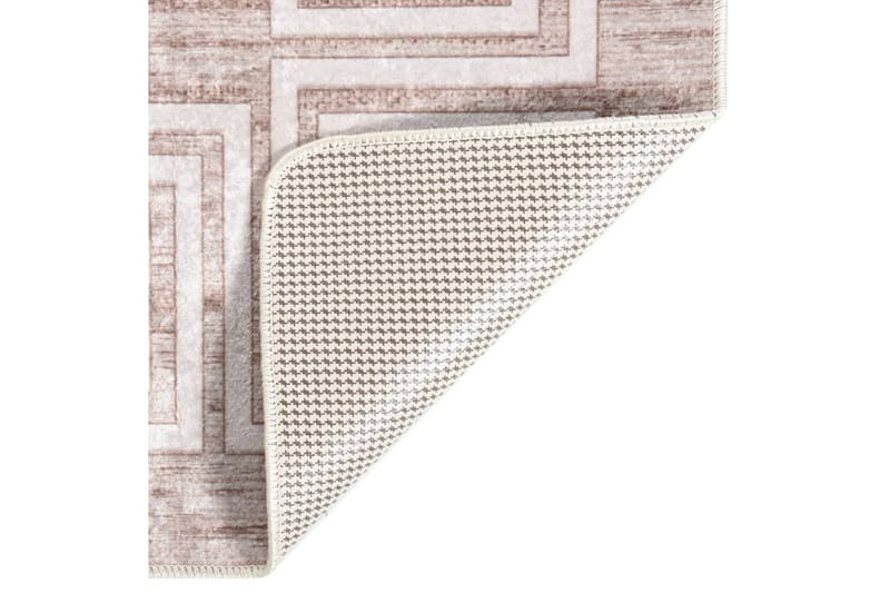 Vaskbart teppe 80x300 cm beige sklisikker - Beige - Tekstiler - Tepper & Matter - Utendørstepper - Plasttepper
