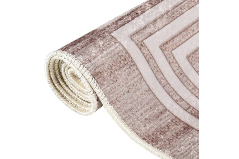 Vaskbart teppe 80x300 cm beige sklisikker - Beige - Tekstiler - Tepper & Matter - Utendørstepper - Plasttepper