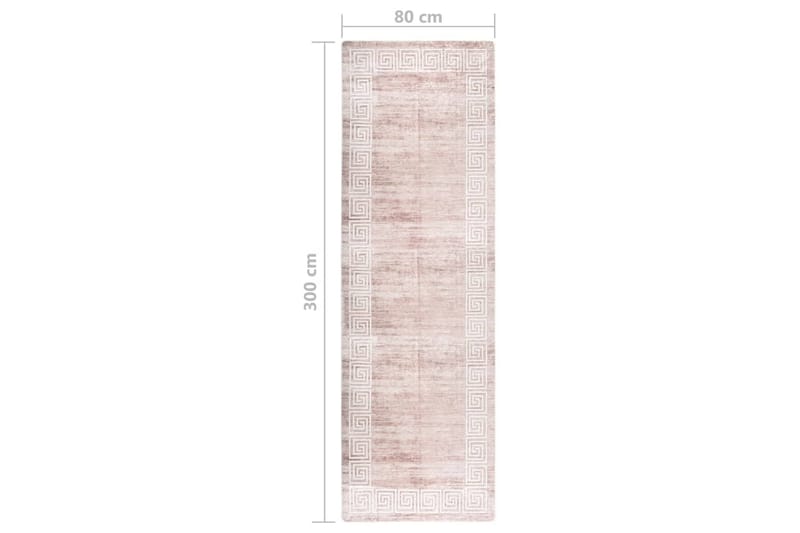 Vaskbart teppe 80x300 cm beige sklisikker - Beige - Tekstiler - Tepper & Matter - Utendørstepper - Plasttepper