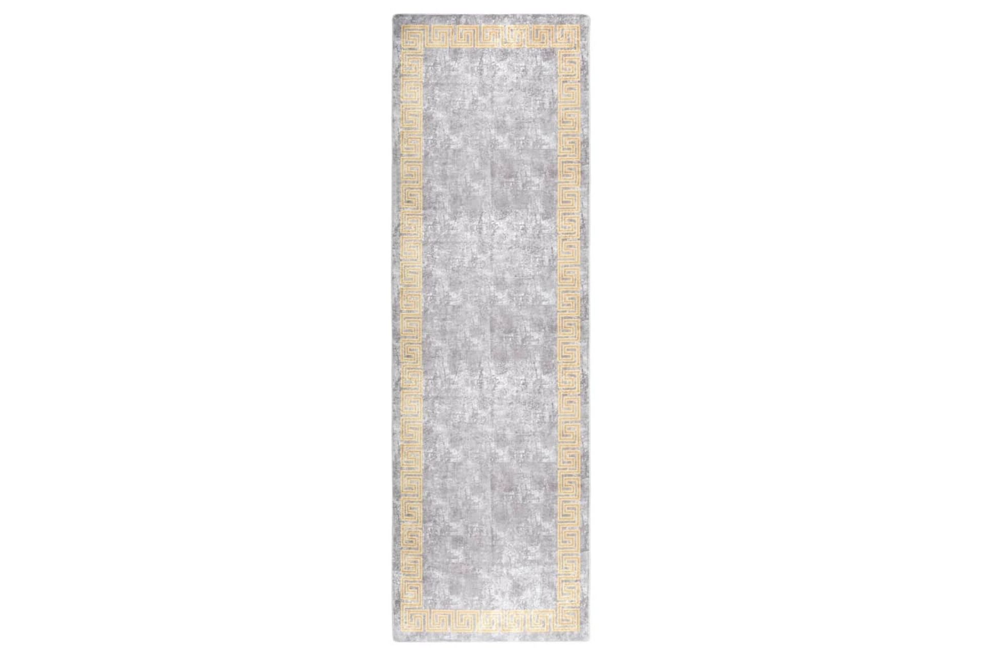 Vaskbart teppe 80x300 cm grå sklisikker - Grå - Tekstiler - Tepper & Matter - Utendørstepper - Plasttepper