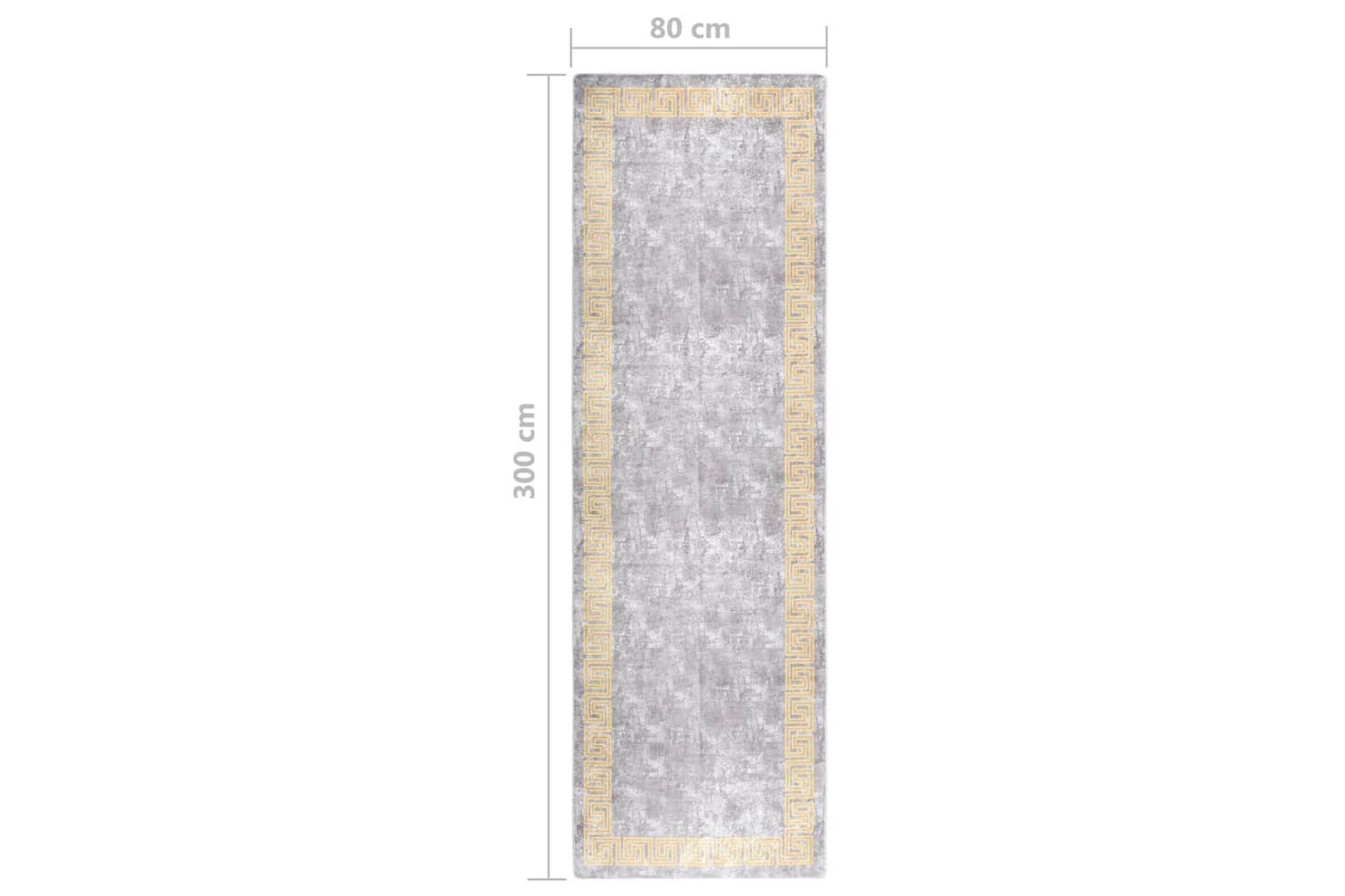Vaskbart teppe 80x300 cm grå sklisikker - Grå - Tekstiler - Tepper & Matter - Utendørstepper - Plasttepper