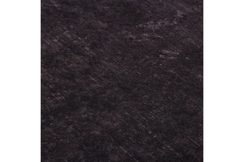 Vaskbart teppe 80x300 cm svart og gull sklisikker - Flerfarget - Kjøkkenmatte - Plasttepper - Hall matte