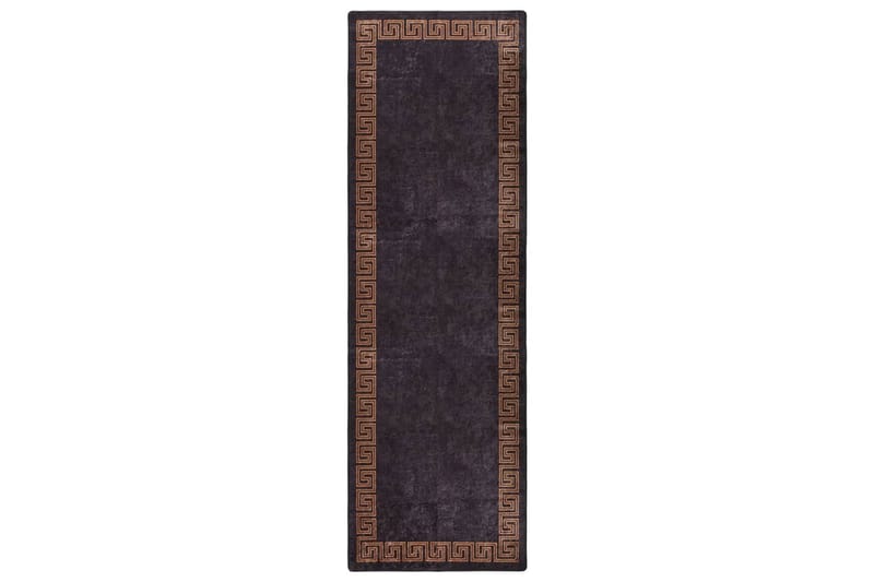 Vaskbart teppe 80x300 cm svart og gull sklisikker - Flerfarget - Tekstiler - Tepper & Matter - Utendørstepper - Plasttepper