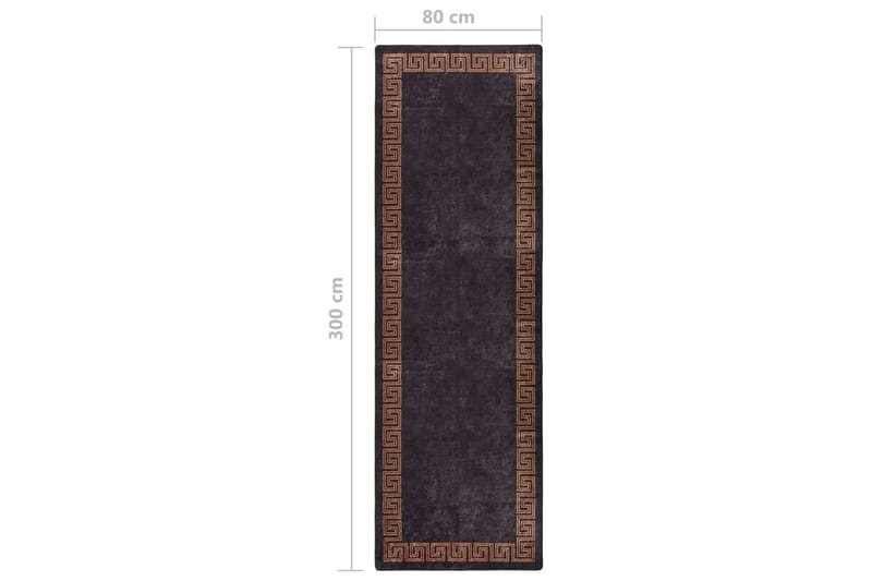 Vaskbart teppe 80x300 cm svart og gull sklisikker - Flerfarget - Tekstiler - Tepper & Matter - Utendørstepper - Plasttepper