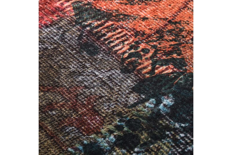 Vaskbart teppe med lappemønster 80x300 cm sklisikker - Flerfarget - Kjøkkenmatte - Plasttepper - Hall matte
