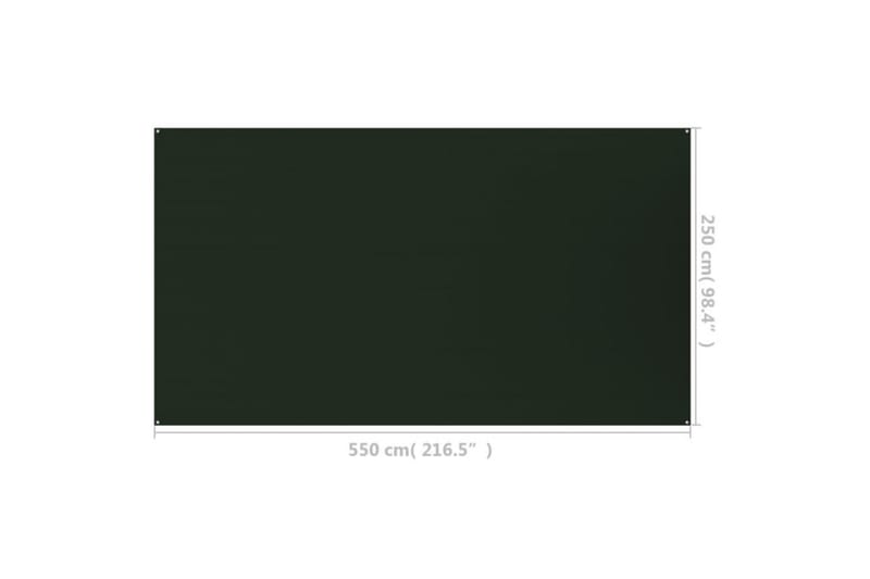 Teltteppe 250x550 cm mørkegrønn HDPE - Teltmatte