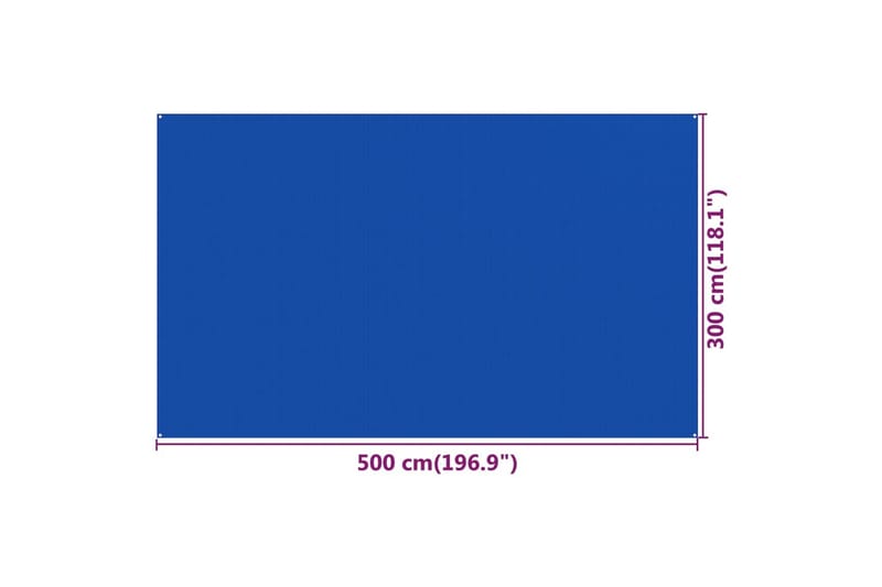 Teltteppe 300x500 cm blå HDPE - Teltmatte
