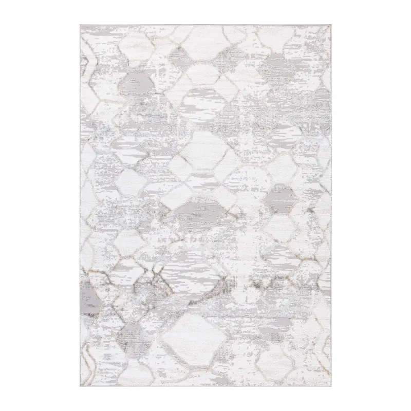 Teppe Vanor 160x230 cm, sølv/hvit