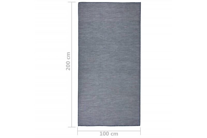 Utendørs flatvevd teppe 100x200 cm blå - Blå - Tekstiler - Tepper & Matter - Utendørstepper