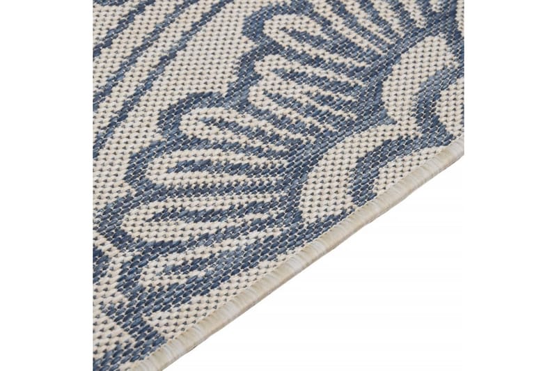 Utendørs flatvevd teppe 100x200 cm blå mønster - Blå - Tekstiler - Tepper & Matter - Utendørstepper