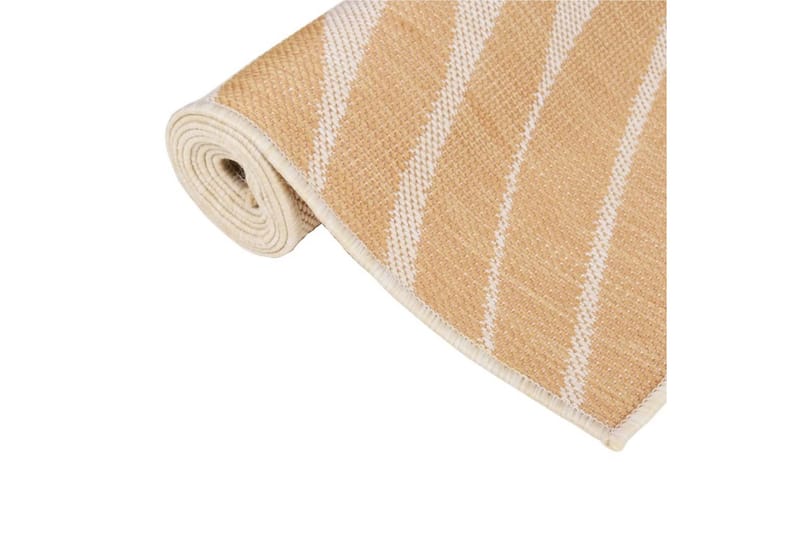 Utendørs flatvevd teppe 100x200 cm bladmønster - Gul - Tekstiler - Tepper & Matter - Utendørstepper