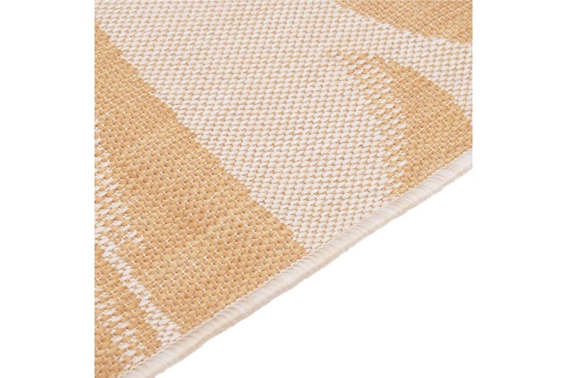 Utendørs flatvevd teppe 100x200 cm bladmønster - Gul - Tekstiler - Tepper & Matter - Utendørstepper
