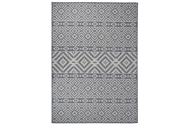 Utendørs flatvevd teppe 120x170 cm blå striper - Blå - Tekstiler - Tepper & Matter - Utendørstepper