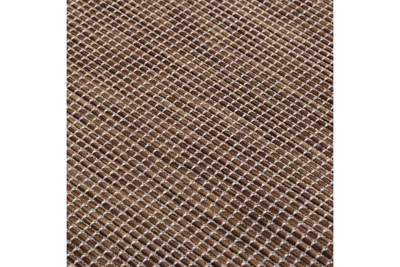 Utendørs flatvevd teppe 120x170 cm brun - Brun - Utendørstepper