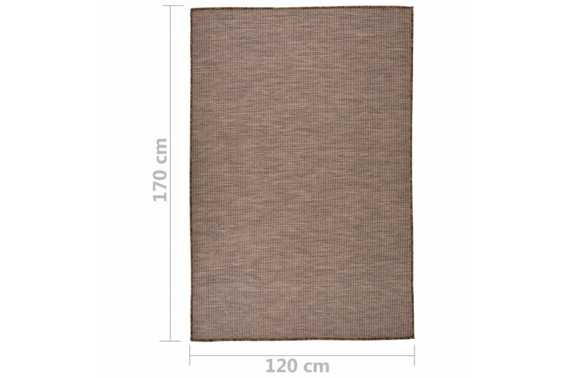 Utendørs flatvevd teppe 120x170 cm brun - Brun - Utendørstepper