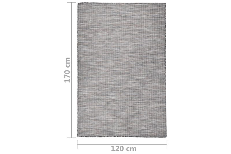 Utendørs flatvevd teppe 120x170 cm brun og svart - Svart - Utendørstepper