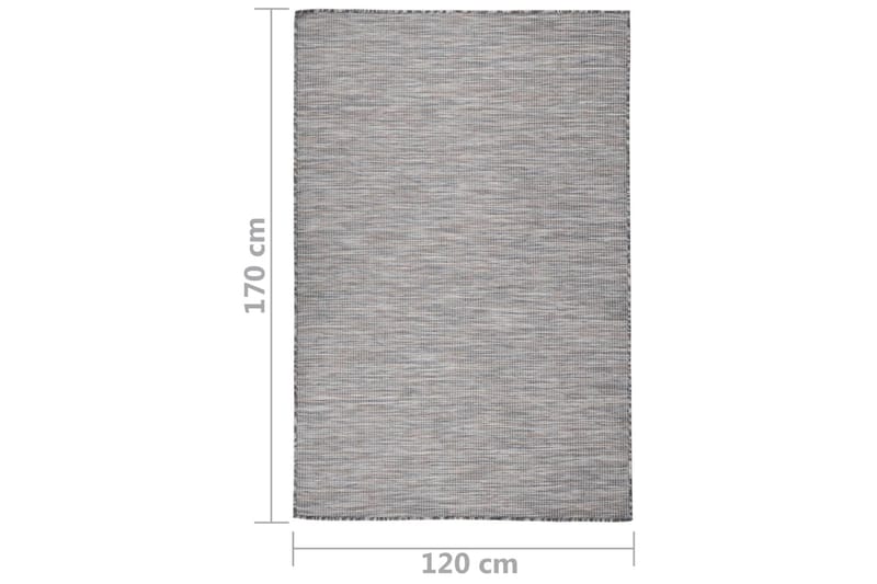 Utendørs flatvevd teppe 120x170 cm brun og svart - Svart - Tekstiler - Tepper & Matter - Utendørstepper