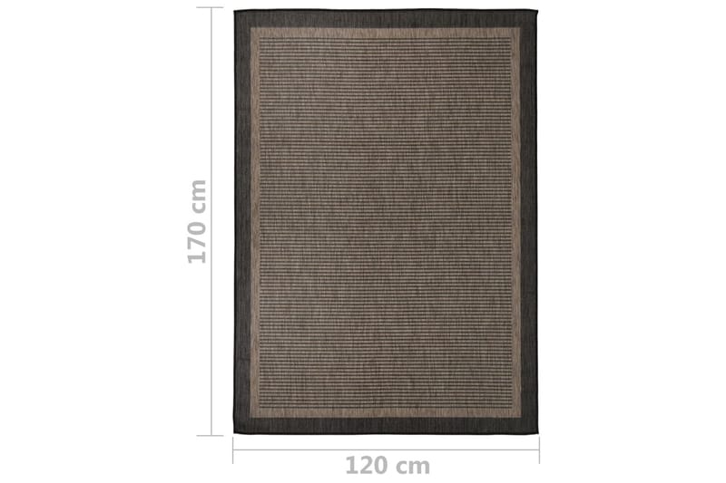 Utendørs flatvevd teppe 120x170 cm mørkebrun - Brun - Utendørstepper