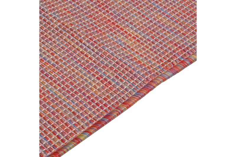 Utendørs flatvevd teppe 120x170 cm rød - Rød - Utendørstepper